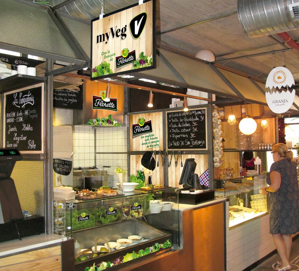 Decoración y caracterización del punto de venta de Florette