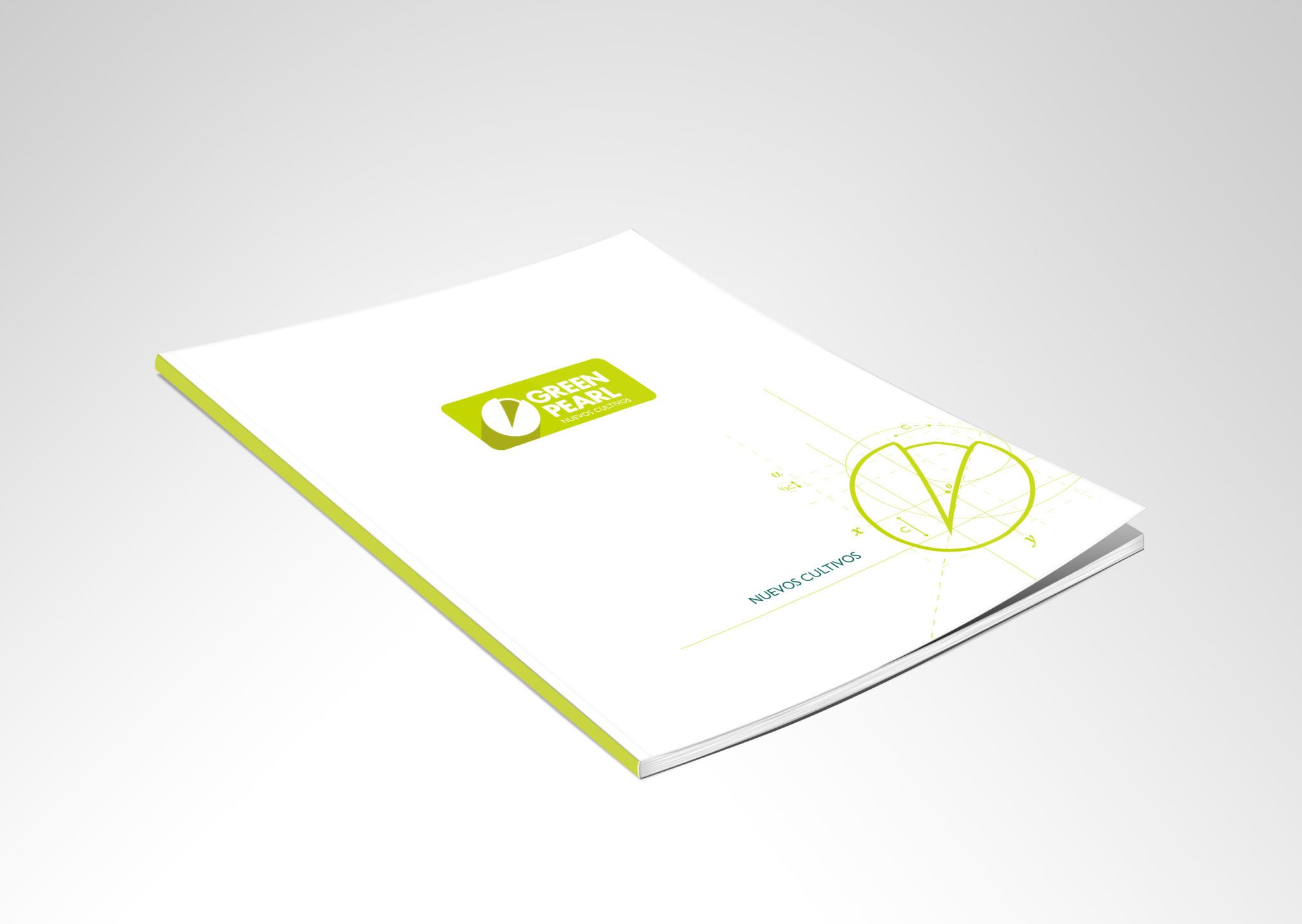 Aplicacion de la identidad visual de Green Pearl en cuaderno