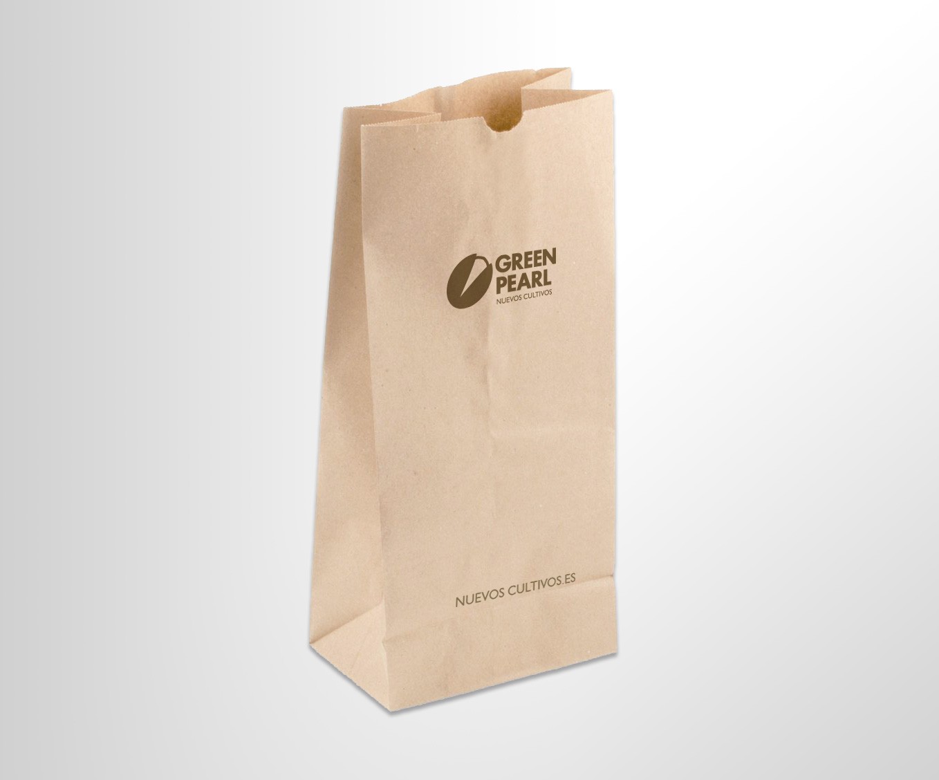 Aplicacion de la identidad visual de Green Pearl en bolsa de papel