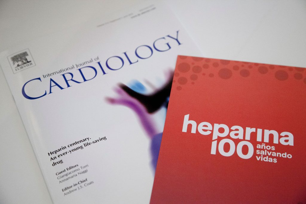 Materiales gráficos del evento de los 100 años de la heparina de Bioibérica