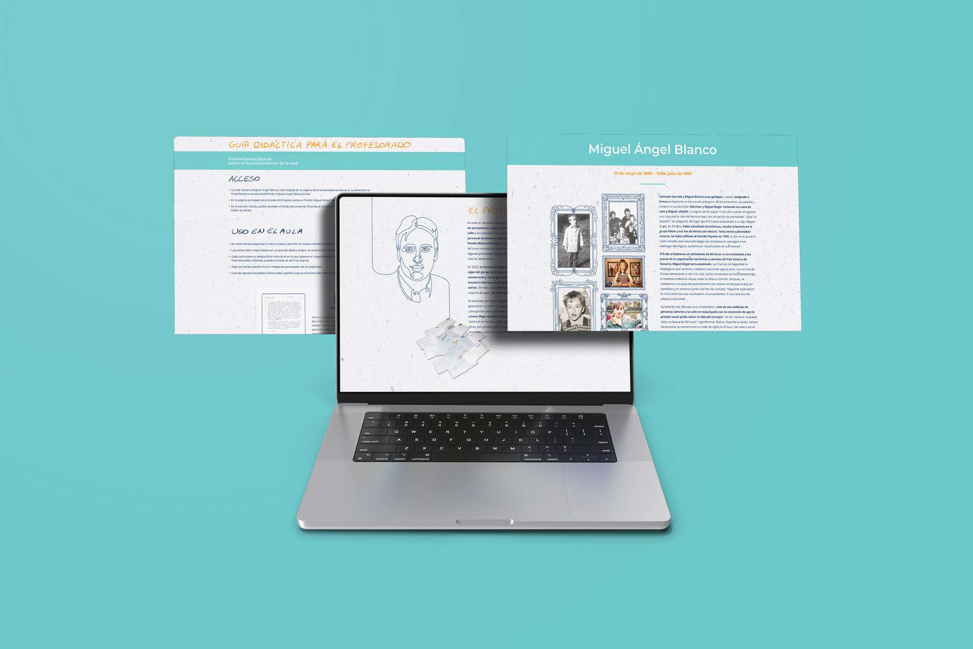 Diseño y programación web de las distintas páginas de la web Cartas A Miguel Ángel Blanco