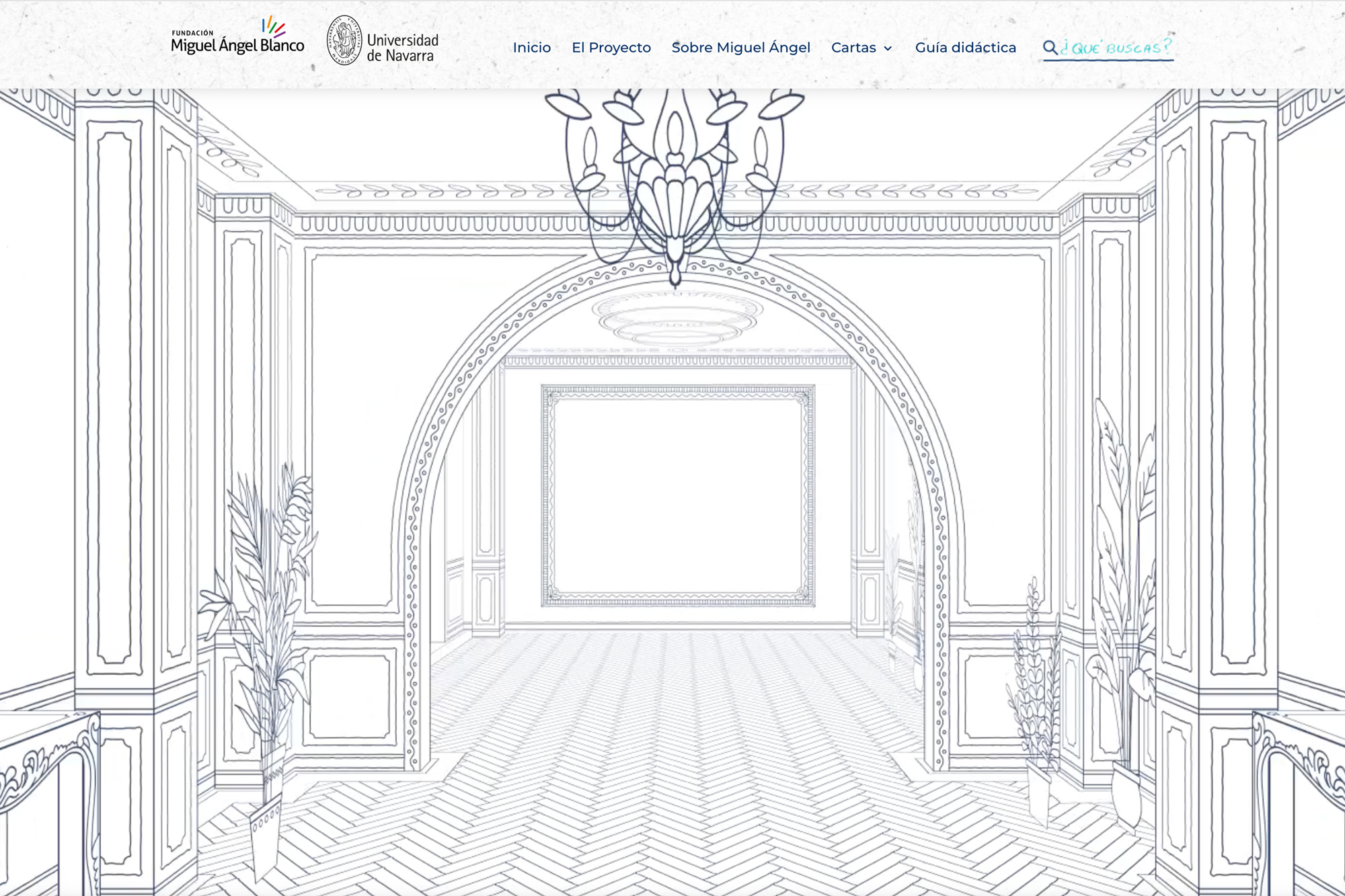 Captura de la animación del vestíbulo del museo digital de la web Cartas a Miguel Ángel Blanco