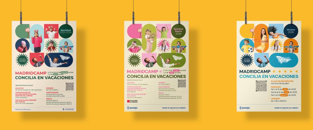 Carteles MadridCamp diseñado para el Ayuntamiento de Madrid