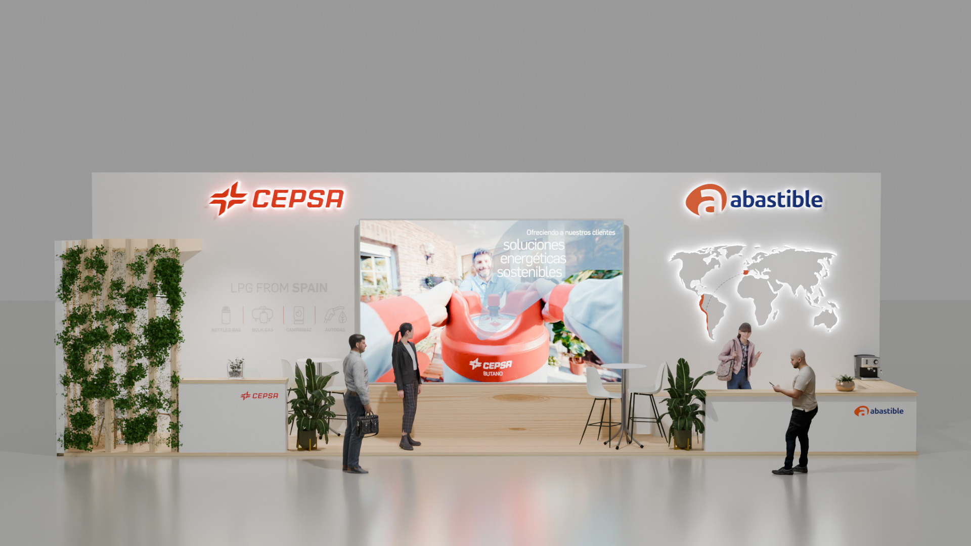 Render Vista general del stand de Cepsa en European Liquid Gas Congress 2025