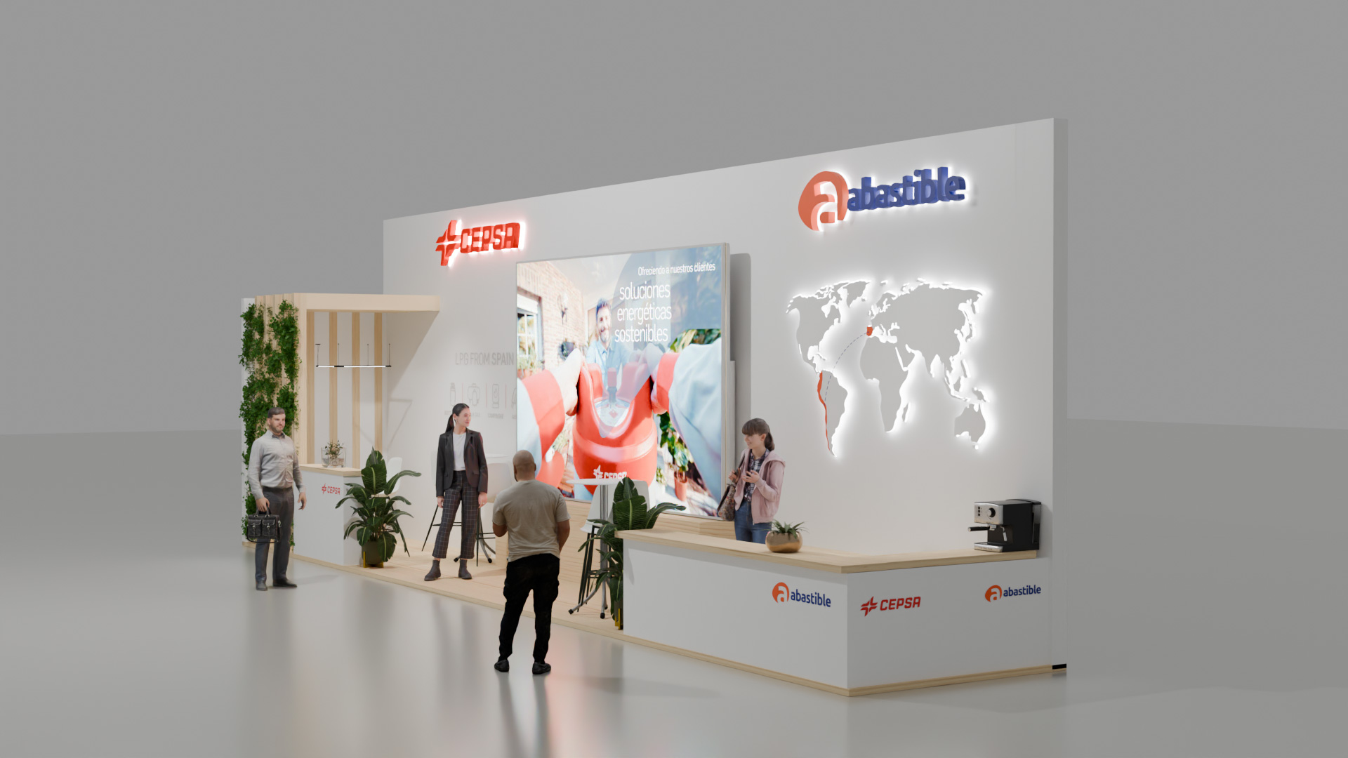 Render Vista derecha del stand de Cepsa en European Liquid Gas Congress 2025