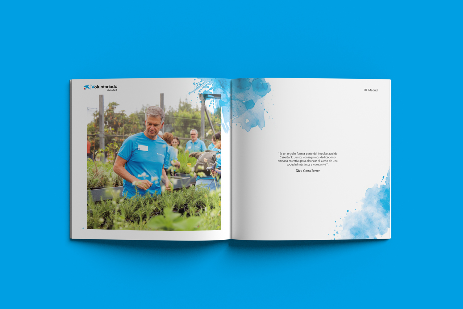 Diseño editorial del libro de Voluntariado CaixaBank
