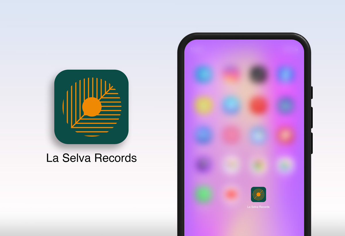 Aplicación de la identidad gráfica de La Selva Records en App Movil