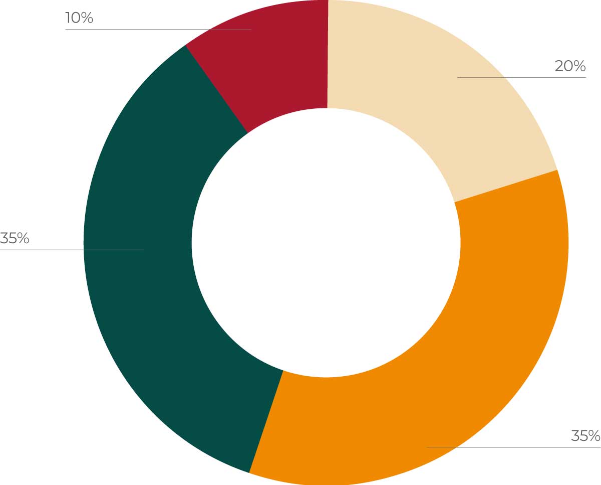 Proporción del uso de los colores corporativos en La Selva Records